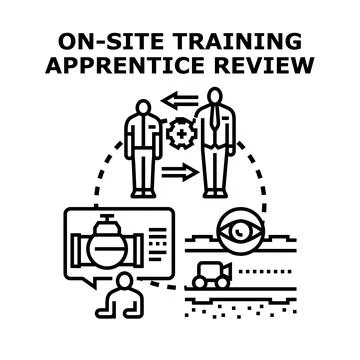 On site training apprentice review and development process Illustrazione stock