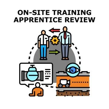 On site training apprentice review and development process Stock Illustration