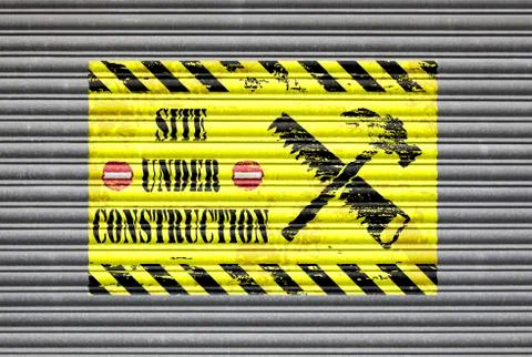 Site Under Construction Shutter Illustrazione stock