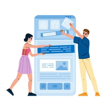 Site usability heuristics website vector Stock Illustration