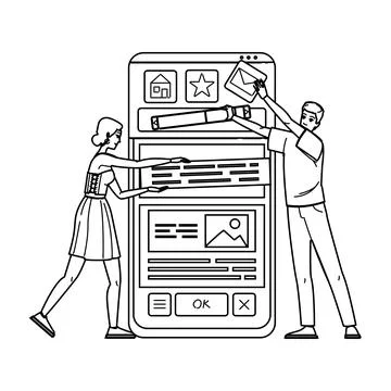 Site usability heuristics website vector Stock Illustration