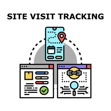 Site visit tracking website data analytics concept Illustrazione stock