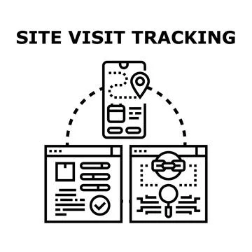 Site visit tracking website data analytics concept Stock Illustration