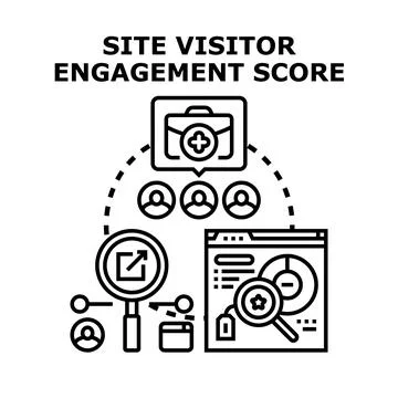 Site visitor engagement score analyzing online user behavior Stock Illustration