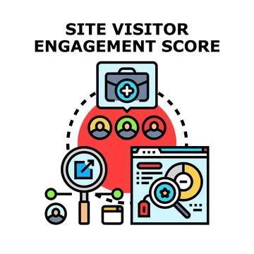 Site visitor engagement score analyzing online user behavior Stock Illustration