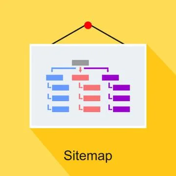 Sitemap, diagram, or structure concept illustration. flat design. Stock Illustration