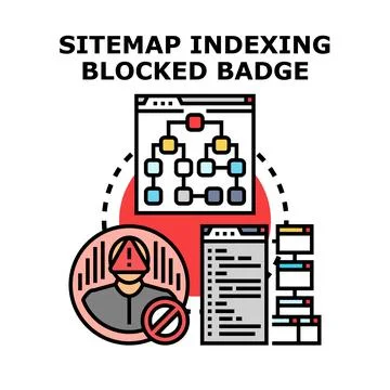 Sitemap indexing blocked for website content access 库存插图