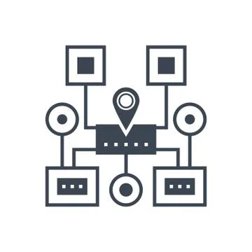 Sitemap Navigation Vector Glyph Icon Stock Illustration