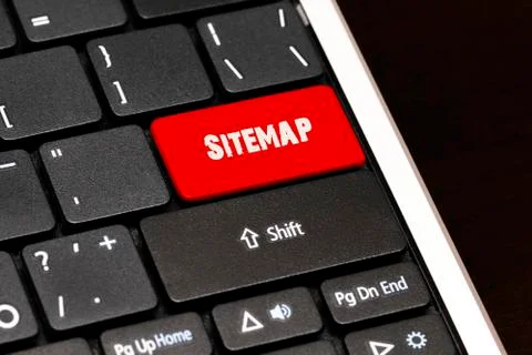 Sitemap on Red Enter Button on black keyboard Illustrazione stock