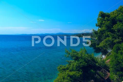 Sithonia sea view, chalkidiki, greece Stock Photos