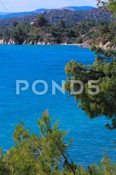 Sithonia sea view, chalkidiki, greece Stock Photos