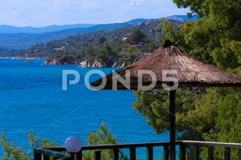 Sithonia sea view, chalkidiki, greece Stock Photos