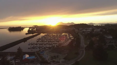 Sitka Alaska reverse marina sunset Stock Footage 213853661