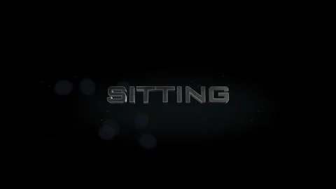 Sitting 3D title metal text on black alpha channel background Stock Footage 256310872