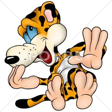 Sitting And Laughing Leopard Stock Illustration