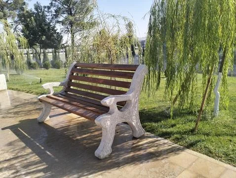 Sitting area with beautiful greenery Stock Photos