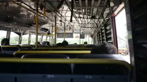Sitting at the back of indian bus Stock Footage 60726559