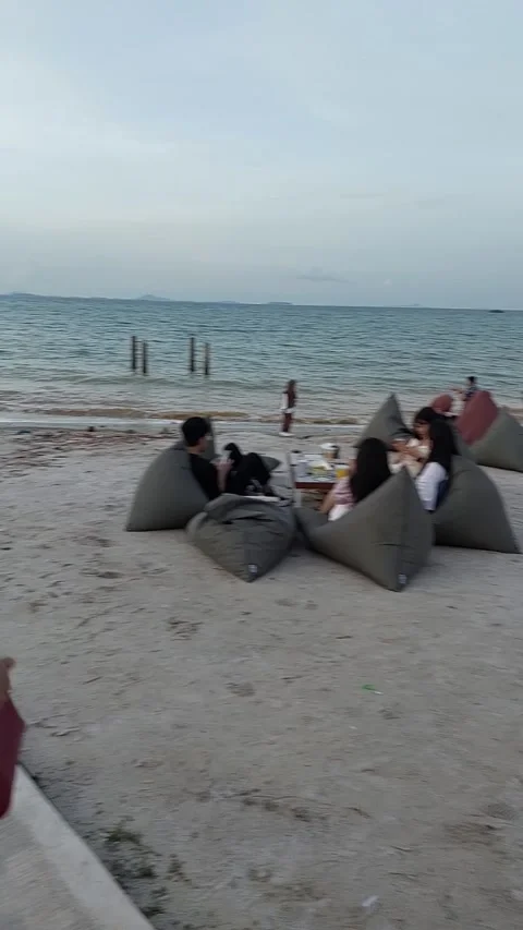 Sitting on the beach Stock Footage 239568898