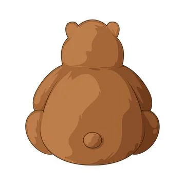 Sitting bear from behind illustration Stock Illustration
