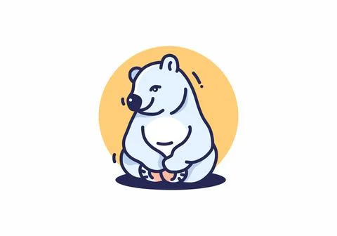 Sitting bear illustration イラスト素材