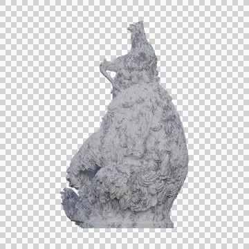 Sitting Bear  statue, 3d renders, isolated, perfect for your design Illustrazione stock