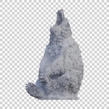 Sitting Bear  statue, 3d renders, isolated, perfect for your design Illustrazione stock