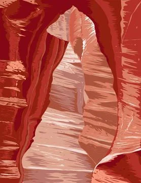 Sitting Bear in Upper Antelope Canyon in Lake Powell Navajo Tribal Park Ari.. Illustrazione stock