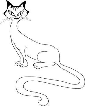 Sitting beautiful cat Stock Illustration