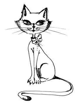 Sitting beautiful cat Stock Illustration