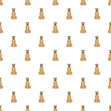 Sitting boxer dog repeating pattern background design Illustrazione stock