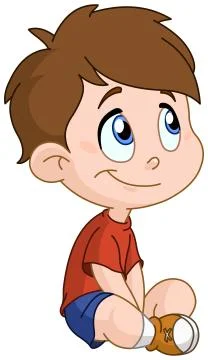 Sitting boy Illustrazione stock