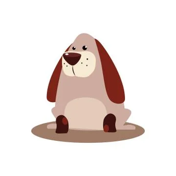 Sitting Brown Dog Vector Illustration Stock Illustration
