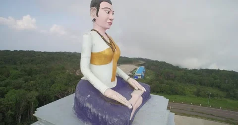 From sitting Buddha to Mountain Stock Footage 68618627