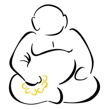 Sitting Buddha symbol Stock Illustration