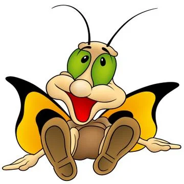 Sitting Butterfly Stock Illustration