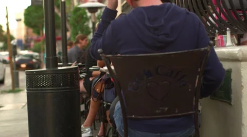 Sitting in a cafe Stock Footage 32156418