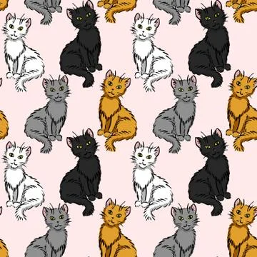 Sitting cats Stock Illustration