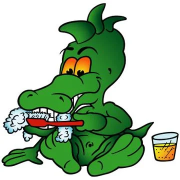Sitting Crocodile Stock Illustration