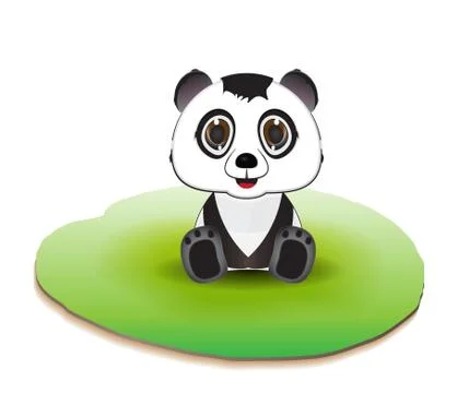 Sitting cute panda Stock Illustration