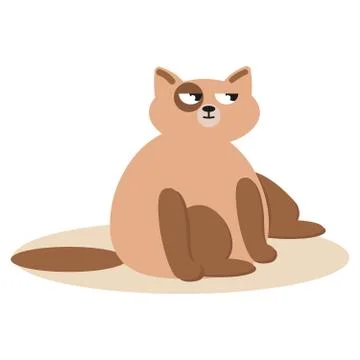 Sitting cute vector cats. Cat. Brown cat Illustrazione stock