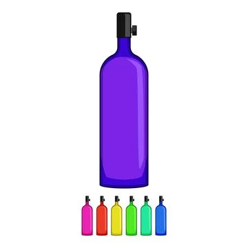 Sitting diving cylinder cartoon vector graphic Stock Illustration