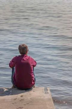 Sitting on the Dock 스톡 사진