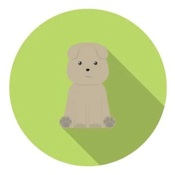 Sitting Dog Flat Icon Stock Illustration