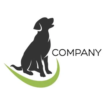 Sitting dog logo Stock Illustration