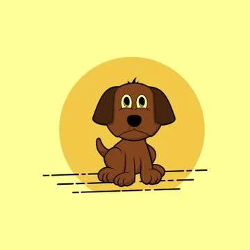 Sitting dog vector cartoon Stock Illustration