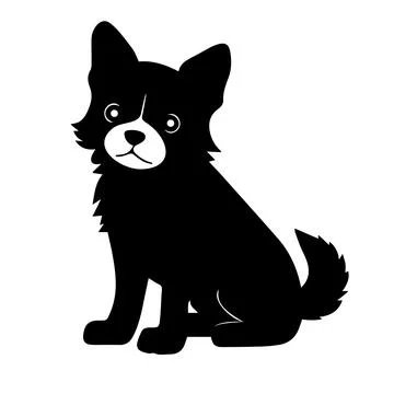 Sitting dog on a white background. Vector illustration Stock Illustration