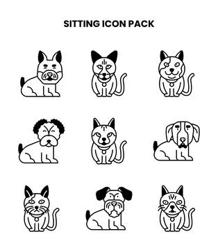 Sitting DuoTone Scalable Icons Pack Stock Illustration