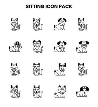 Sitting DuoTone Vector Icons Pack Stock Illustration