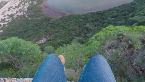 Sitting on the edge of castle 스톡 동영상 106144003
