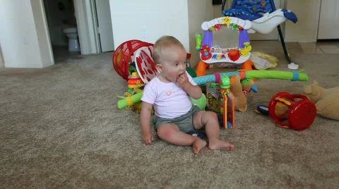 Sitting on the floor Stock Footage 459518
